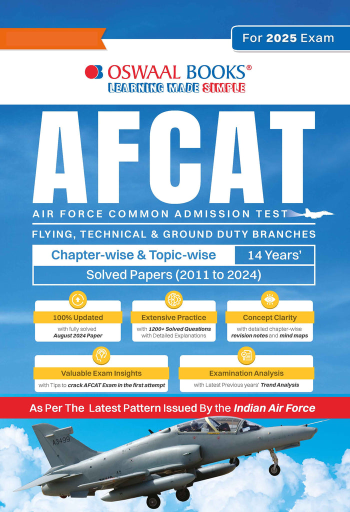 AFCAT 14 Years Chapter-wise & Topic-wise Solved Papers 2011 to 2024 for 2025 Exam