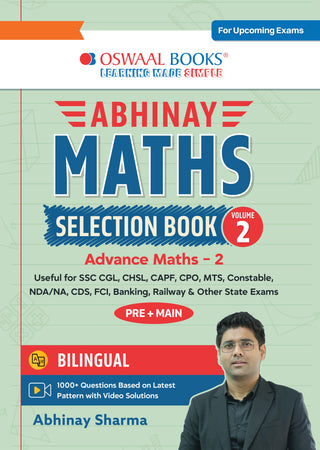 Abhinay Maths Selection Book – Vol. 2 Bilingual for SSC CGL, CHSL, CAPF & All Govt Exams Concept Based Qs with Video Solutions | Algebra, Trigonometry, Height & Distance (For Latest Exam)