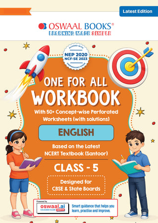 One for All Workbook Class 5 English | 50+ Concept-wise Perforated Worksheets | Based on NCERT Santoor | NEP 2020 & NCF 2023 Aligned | For CBSE & English Medium Boards | Builds Concept Clarity & Scientific Skills