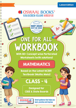 One for All Workbook Class 4 Mathematics| 80+ Concept-wise Perforated Worksheets | Based on NCERT Maths Mela | NEP 2020 & NCF 2023 Aligned | For CBSE & State Boards | Builds Concept Clarity & Scientific Skills
