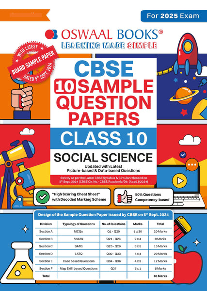 CBSE Sample Question Papers Class 10 Social Science Book (For 2025 Exam)