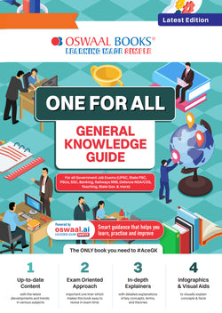 One for all General Knowledge Guide English Medium (Latest Edition) | For All Government Job Exams (UPSC, PSC, PSUs, SSC, Banking, Railways RRB, Defence NDA/CDS, Teaching, State Govt. & More)