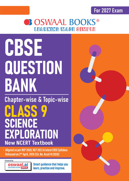 CBSE Science Question Bank Chapter-wise & Topic-wise Class 9 | Based on new NCERT Textbook Exploration|Includes Summary, Competency-Based Question, Self-Assessment & Practice Papers