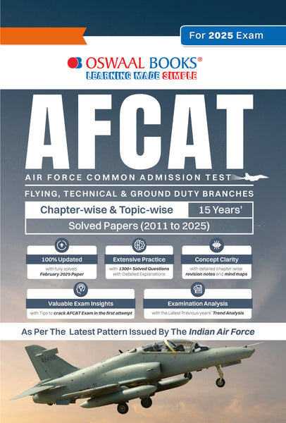 AFCAT 15 Years Chapter-wise & Topic-wise Solved Papers 2011 to 2025 (I) for 2025 Exam