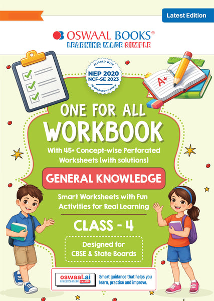One for All Workbook Class 4 General Knowledge| 45+ Concept-wise Perforated Worksheets | NEP 2020 & NCF 2023 Aligned | For CBSE & English Medium Boards | Builds Concept Clarity & Scientific Skills