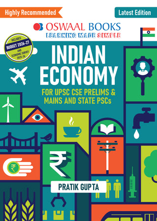 Textbook Indian Economy for UPSC Prelims & Mains | Latest Budget 2026–27 & Economic Survey 2025–26 + Shifting from WPI to PPI | For 2027 Exam | With Oswaal AI