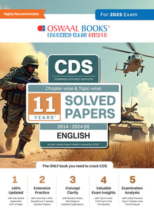 CDS (Combined Defence Services) Chapter-wise & Topic-wise 11 Years' Solved Papers 2014-2024 (II) | English | For 2025 Exam