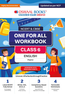 NCERT & CBSE One for all Workbook  | English | Class 6 | Updated as per NCF | MCQ's | VSA | SA | LA | For Latest Exam