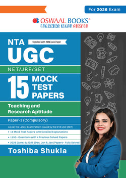 NTA UGC NET / JRF / SET Paper-1 | 15 Mock Test Papers | Teaching & Research Aptitude (Compulsory) | (For 2026 Exam)