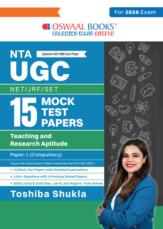 NTA UGC NET / JRF / SET Paper-1 | 15 Mock Test Papers | Teaching & Research Aptitude (Compulsory) | (For 2026 Exam)