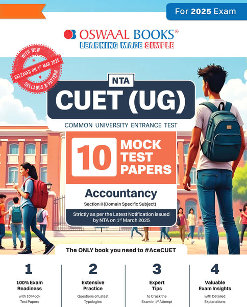 NTA CUET (UG) 10 Mock Test Papers | Section II Accountancy (For 2025 Exam) | With New Syllabus & Pattern Released on 1st March 2025