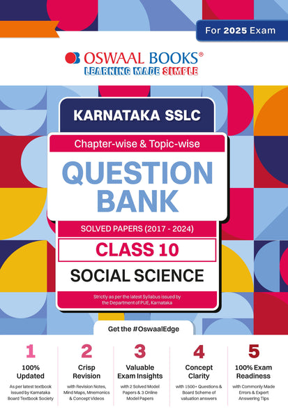 Karnataka SSLC | Chapterwise & Topicwise | Question Bank Class 10 | Social Science Book | For Board Exams 2025