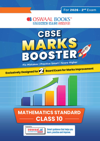 CBSE Marks Booster Mathematics Standard Class 10 | For 2nd Board Exams | For Marks Improvement exams | Key Concepts with Exam Tips | Quick Revision & Score Boosting Tips with Solved paper 2026 | Final Board Test | Oswaal AI