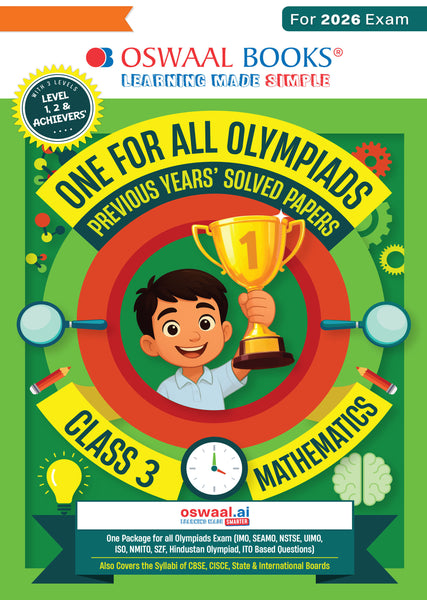 One for All Olympiads Chapter-wise Previous Years' Solved Papers, Prep-Guide (with Level 1, 2 & Achievers Section) Class 3 Mathematics For 2026 Exam