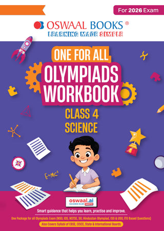 One For All Olympiads Workbook Class 4 Science | Questions for SOF NSO & Other Olympiad Exams 2026 | With Sample Practice Papers & Oswaal.AI
