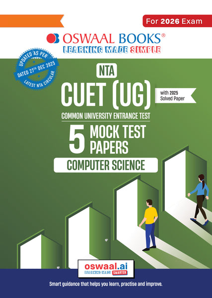 Oswaal NTA CUET (UG) 5 Mock Test Papers Computer Science For 2026 Exam (Section –II) (as per latest 27 Dec., notification) | 300+ MCQs for Practice | Includes 2025 Paper- fully solved | With Oswaal AI