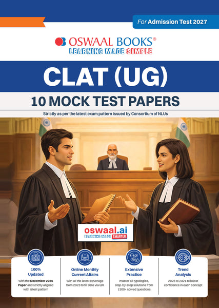CLAT (UG) (Common Law Admission Test) | 10 Mock Test Papers | For 2027 Admission Test