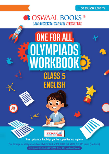 One For All Olympiads Workbook Class 5 English | Questions for SOF IEO & Other Olympiad Exams 2026 | With Sample Practice Papers & Oswaal.AI