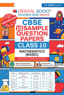 CBSE Sample Question Papers Class 10 Mathematics Basic Book (For 2025 Exam)