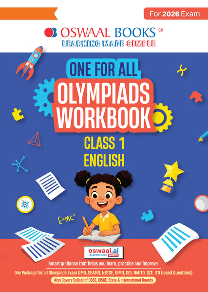 One For All Olympiads Workbook Class 1 English | Questions for SOF IEO & Other Olympiad Exams 2026 | With Sample Practice Papers & Oswaal.AI