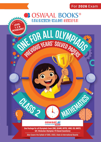 One for All Olympiads Chapter-wise Previous Years' Solved Papers, Prep-Guide (with Level 1, 2 & Achievers Section) Class 2 Mathematics For 2026 Exam