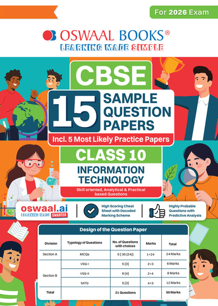 CBSE 15 Sample Question Papers Class 10 Information Technology for 2026 Board Exam (As per CBSE Sample Question Paper issued on 30 July 2025), recommended by 2025 CBSE Toppers with Chapter wise Highly Probable Questions