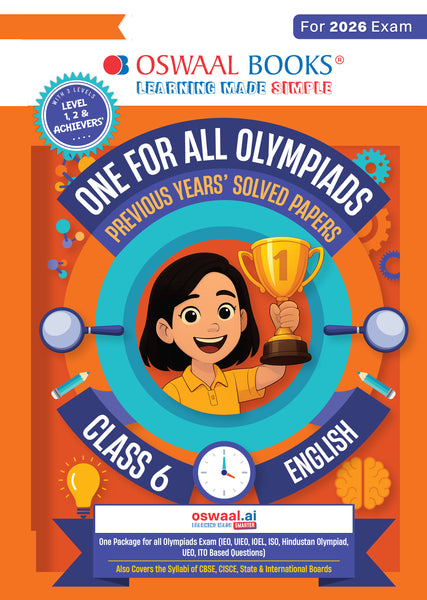 One for All Olympiads Chapter-wise Previous Years' Solved Papers, Prep-Guide (with Level 1, 2 & Achievers Section) Class 6 English For 2026 Exam