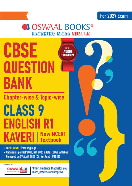 CBSE English Question Bank Chapter-wise & Topic-wise Class 9 | Based on new NCERT Textbook Kaveri |Includes Summary, Competency-Based Question, Self-Assessment & Practice Papers | For R1 Level