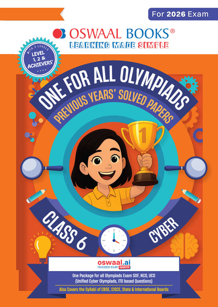 One for All Olympiads Chapter-wise Previous Years' Solved Papers, Prep-Guide (with Level 1, 2 & Achievers Section) Class 6 Cyber For 2026 Exam