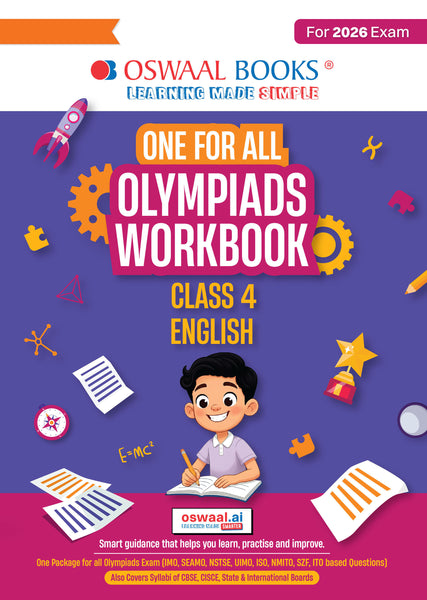 One For All Olympiads Workbook Class 4 English | Questions for SOF IEO & Other Olympiad Exams 2026 | With Sample Practice Papers & Oswaal.AI