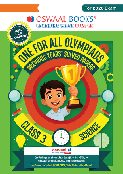 One for All Olympiads Chapter-wise Previous Years' Solved Papers, Prep-Guide (with Level 1, 2 & Achievers Section) Class 3 Science For 2026 Exam