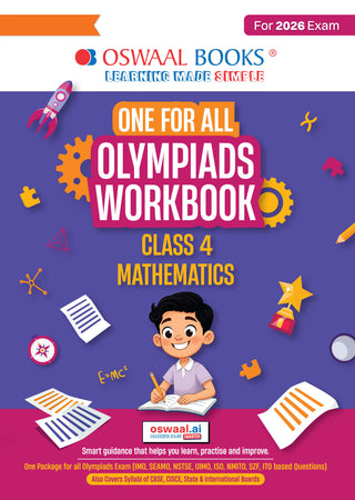 One For All Olympiads Workbook Class 4 Maths | Questions for SOF IMO & Other Olympiad Exams 2026 | With Sample Practice Papers & Oswaal.AI
