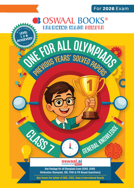 One for All Olympiads Chapter-wise Previous Years' Solved Papers, Prep-Guide (with Level 1, 2 & Achievers Section) Class 7 General Knowledge For 2026 Exam
