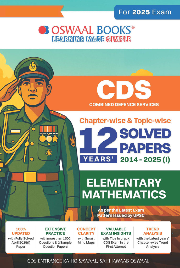 CDS (Combined Defence Services) Chapter-wise & Topic-wise 12 Years' Solved Papers 2014-2025 (I) | Elementary Mathematics | For 2025 Exam