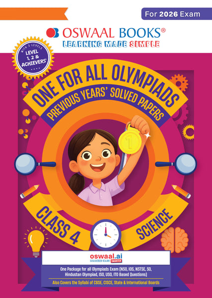 One for All Olympiads Chapter-wise Previous Years' Solved Papers, Prep-Guide (with Level 1, 2 & Achievers Section) Class 4 Science For 2026 Exam