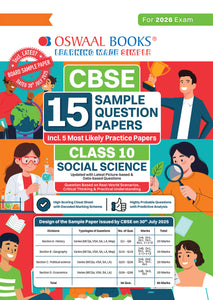 CBSE 15 Sample Question Papers Class 10 Social Science for 2026 Board Exam (As per CBSE Sample Question Paper issued on 30 July 2025), recommended by 2025 CBSE Toppers with Chapter wise Highly Probable Questions