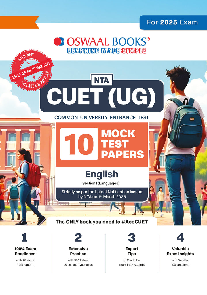 NTA CUET (UG) 10 Mock Test Papers | Section I English (For 2025 Exam) | With New Syllabus & Pattern Released on 1st March 2025