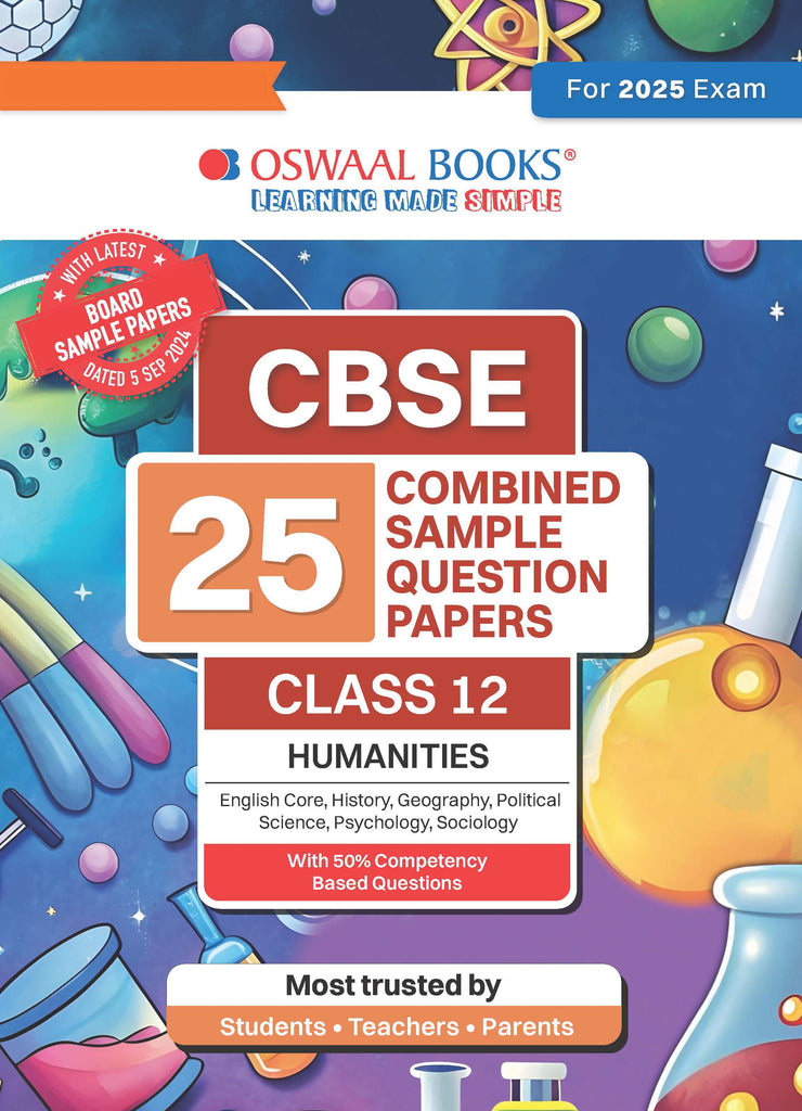 CBSE 25 Humanities Stream Combined Sample Question Papers Class 12 Books English Core, History, Geography, Political Science, Psychology, Sociology (For 2025 Exam)