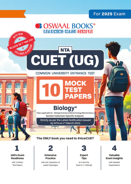 NTA CUET (UG) 10 Mock Test Papers | Section II Biology (For 2025 Exam) | With New Syllabus & Pattern Released on 1st March 2025