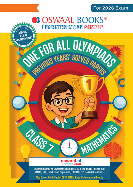 One for All Olympiads Chapter-wise Previous Years' Solved Papers, Prep-Guide (with Level 1, 2 & Achievers Section) Class 7 Mathematics For 2026 Exam