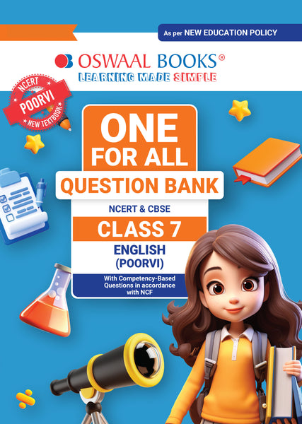 Oswaal NCERT & CBSE One For All Question Bank English (Poorvi ) For Class 7 with Competency-based Questions | Updated As Per NCF For Latest Exam