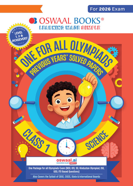 One For All Olympiads Class 1 Science Prep-Guide Book | Chapter-wise Previous Years' Solved Papers | Questions for SOF NSO & Other Olympiad Exams 2026 | With Sample Practice Papers & Oswaal.AI