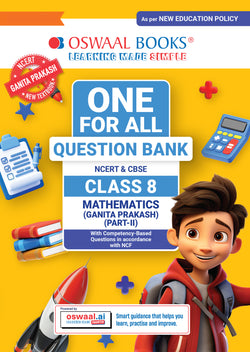 CBSE Class-8 One for All Mathematics (Ganita Prakash) Part-2 For 2026-27 Exam | As Per Latest NCERT & CBSE Syllabus | Chapter-Wise Question Bank, Revision Notes, Theory, Solved Examples & Competency Based Questions