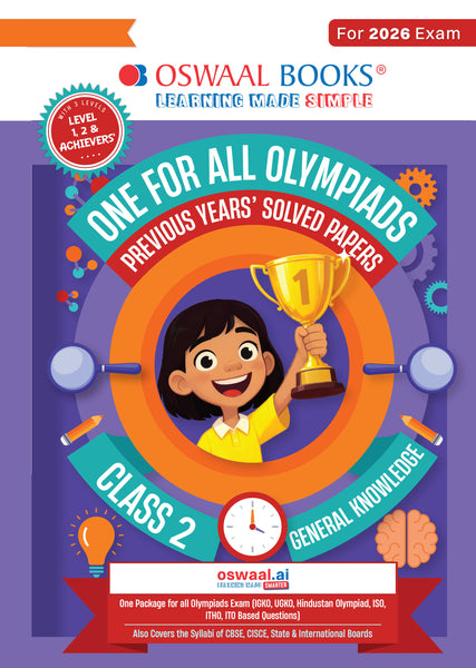 One for All Olympiads Chapter-wise Previous Years' Solved Papers, Prep-Guide (with Level 1, 2 & Achievers Section) Class 2 General Knowledge For 2026 Exam