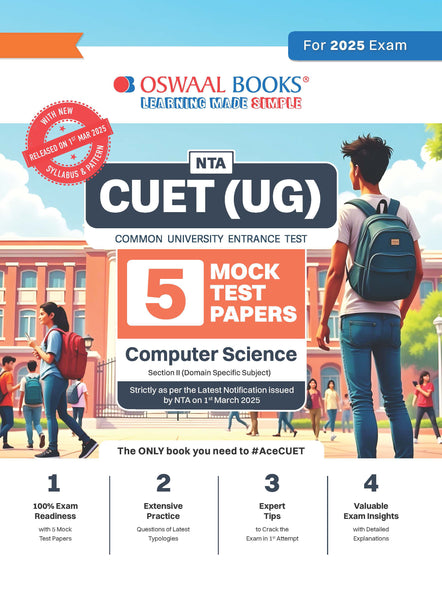 NTA CUET (UG) 5 Mock Test Papers | Section II Computer Science (For 2025 Exam) | With New Syllabus & Pattern Released on 1st March 2025
