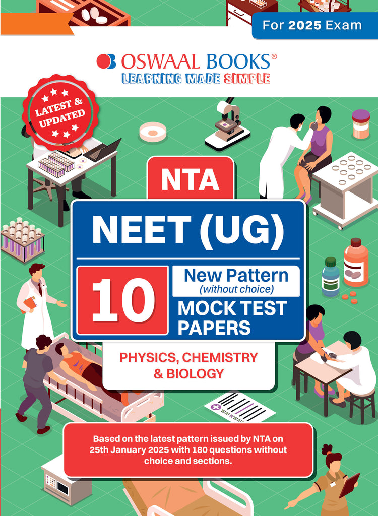 NEET (UG) 10 Mock Test Papers PHYSICS, CHEMISTRY & BIOLOGY for 2025 Exam | Based On Latest NTA Pattern (without Choices)