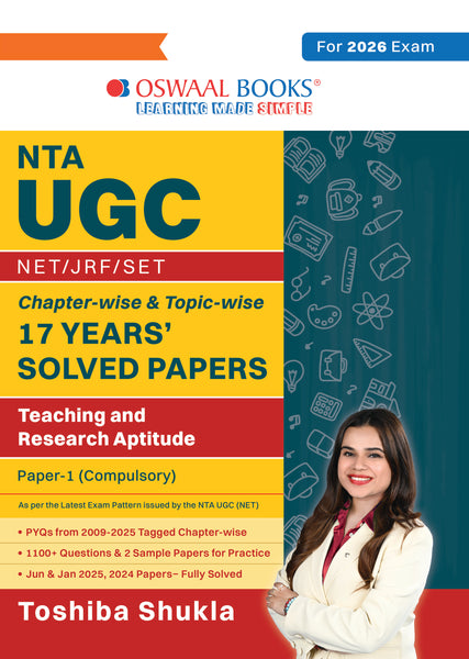 NTA UGC NET / JRF / SET Paper 1| 17 Years’ Chapter-Wise & Topic-Wise Solved Papers (2009 – 2025 June) |Teaching & Research Aptitude (Compulsory) |For 2026 Exam-(New)