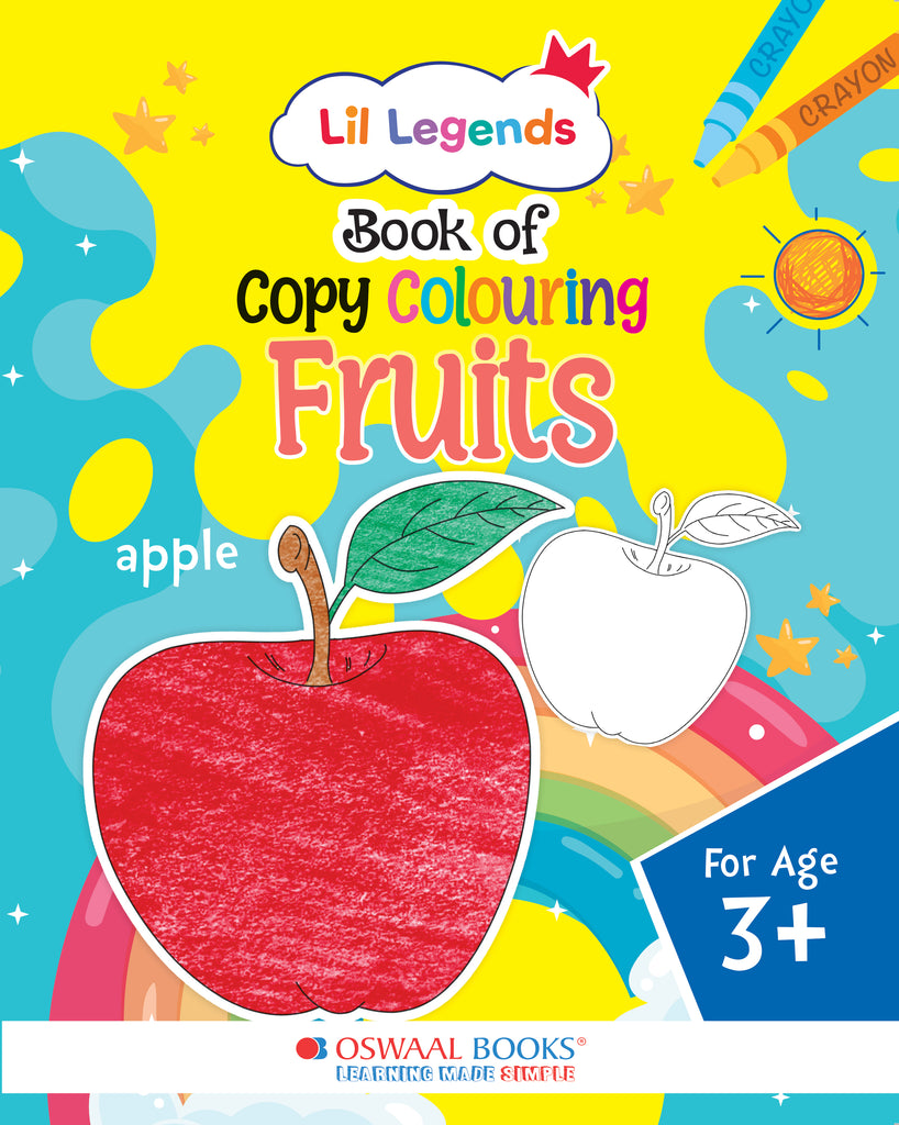 Lil Legends Book of Copy Colouring for kids,To Learn About Fruits, Age 3 +