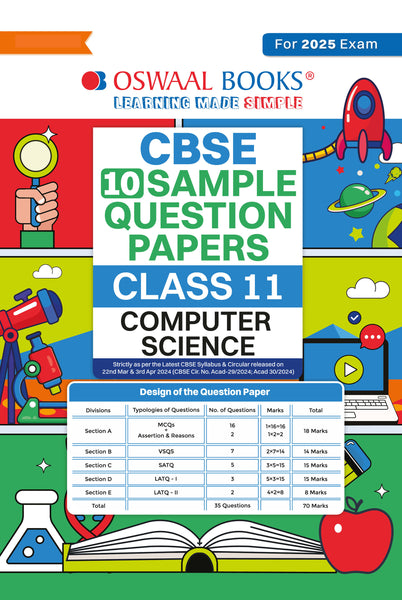 CBSE Sample Question Papers Class 11 Computer Science Book (For 2025 Exam)