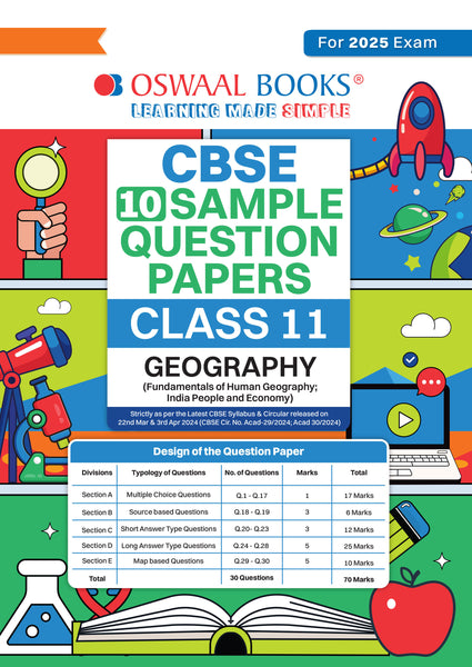 CBSE Sample Question Papers Class 11 Geography Book (For 2025 Exam)